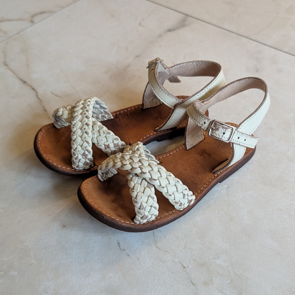 Humble Soles | Braided Cream Leather Sandals